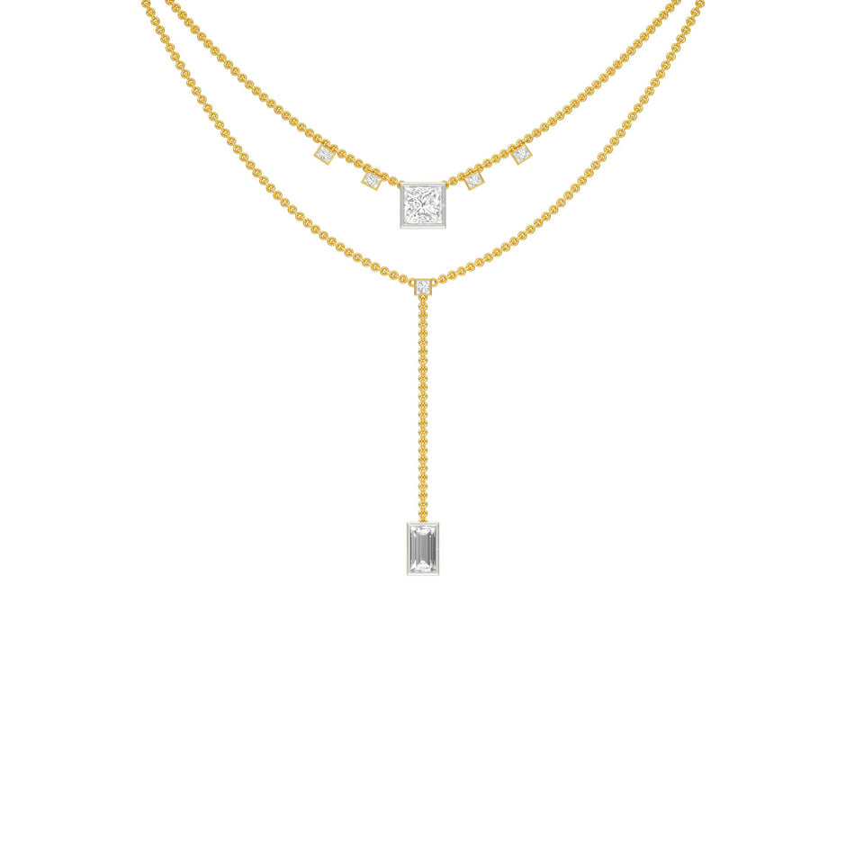 Red Carpet Baguette Drop Diamond Necklace