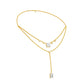 Red Carpet Baugette Drop Diamond Necklace 18 KT / Yellow Gold
