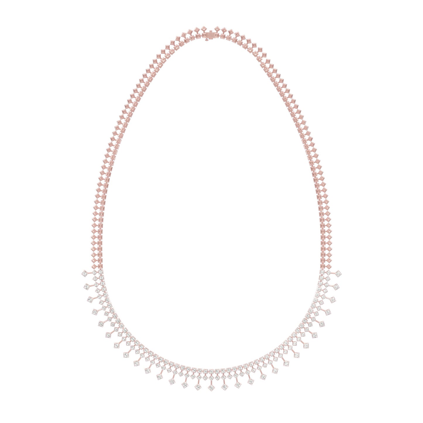 Edged In Shimmer Diamond Necklace 18 KT / Rose Gold