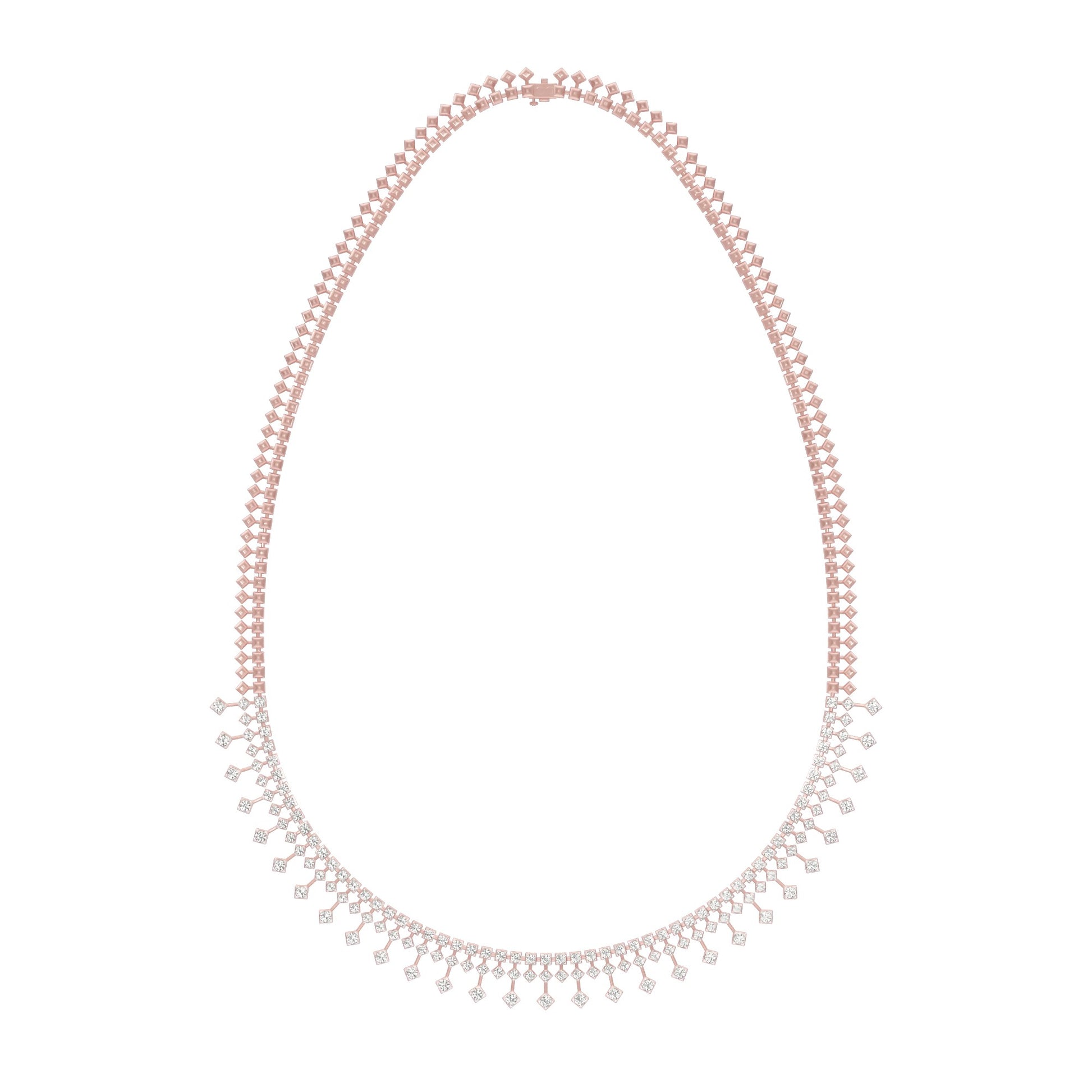 Edged In Shimmer Diamond Necklace 18 KT / Rose Gold