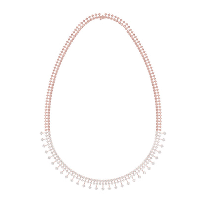 Edged In Shimmer Diamond Necklace 18 KT / Rose Gold