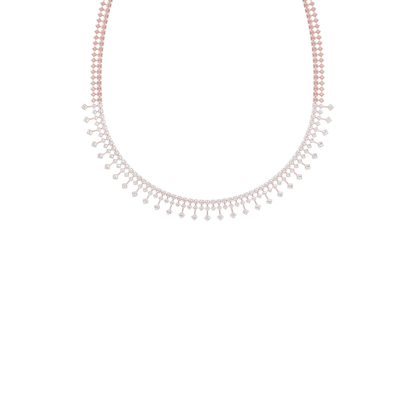 Edged In Shimmer Diamond Necklace