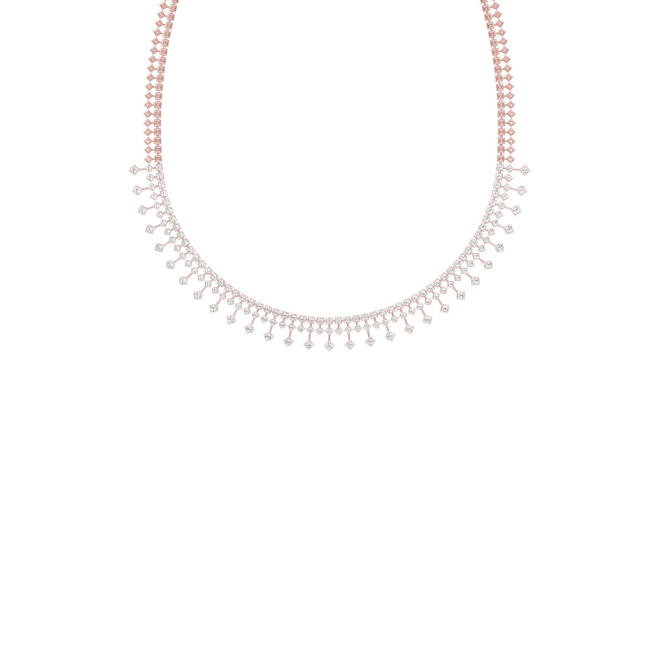 Edged In Shimmer Diamond Necklace