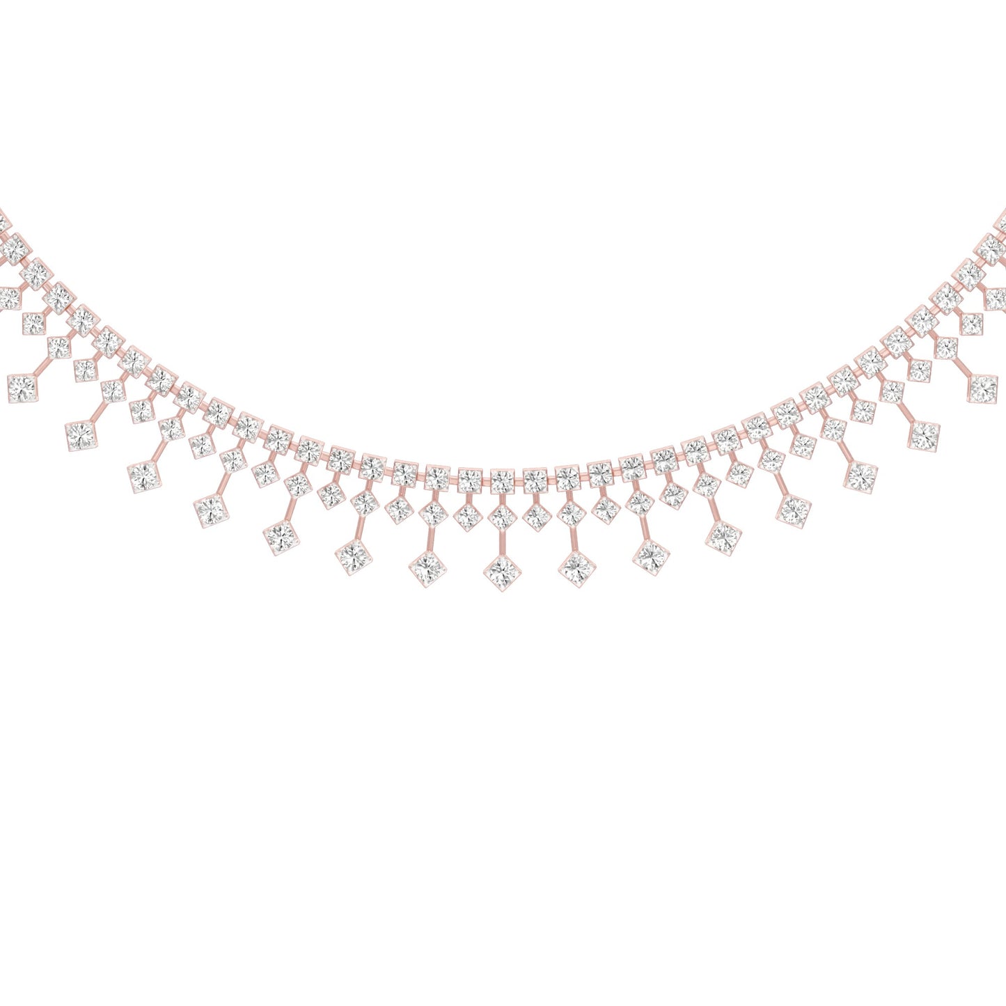 Edged In Shimmer Diamond Necklace 18 KT / Rose Gold