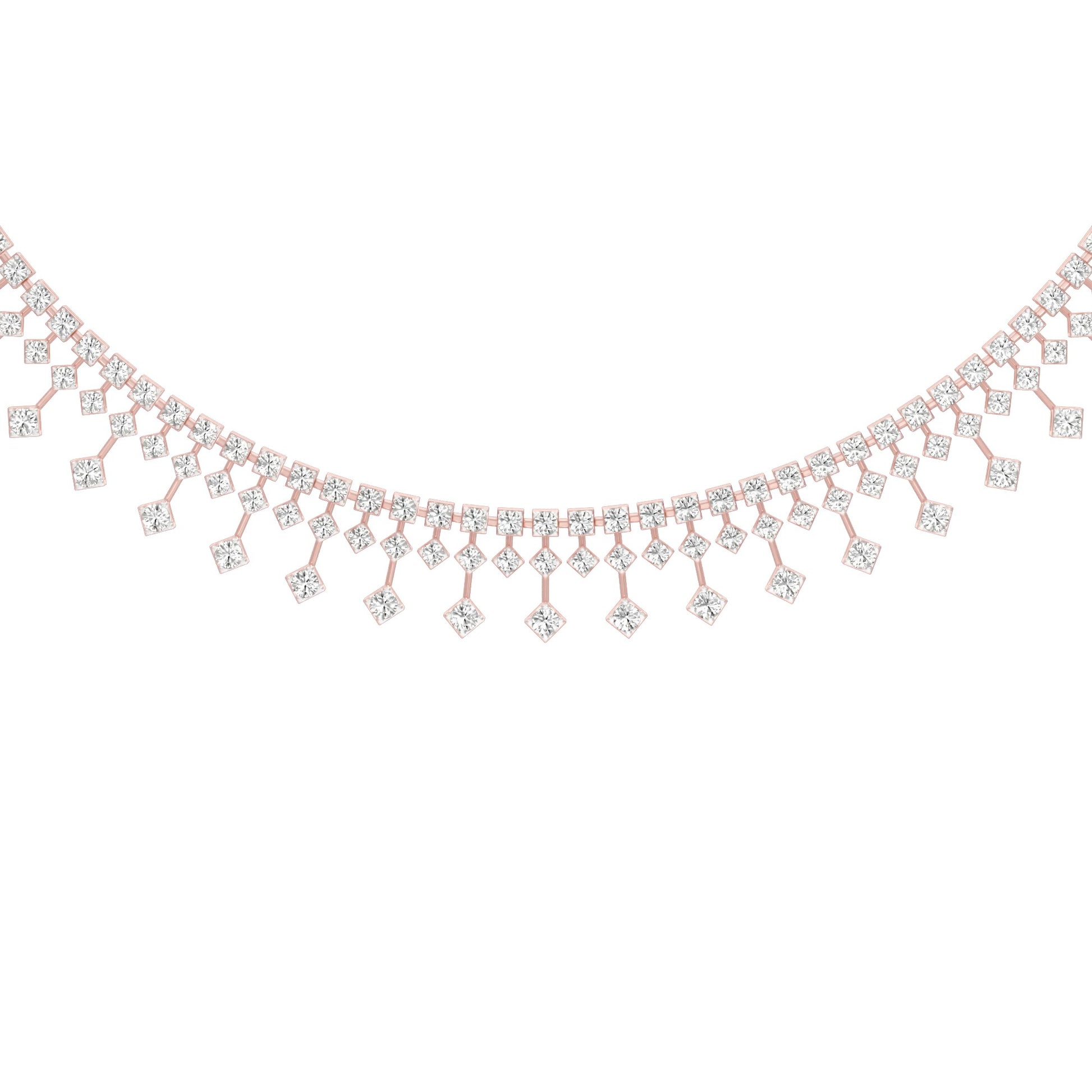 Edged In Shimmer Diamond Necklace 18 KT / Rose Gold
