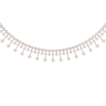 Edged In Shimmer Diamond Necklace 18 KT / Rose Gold