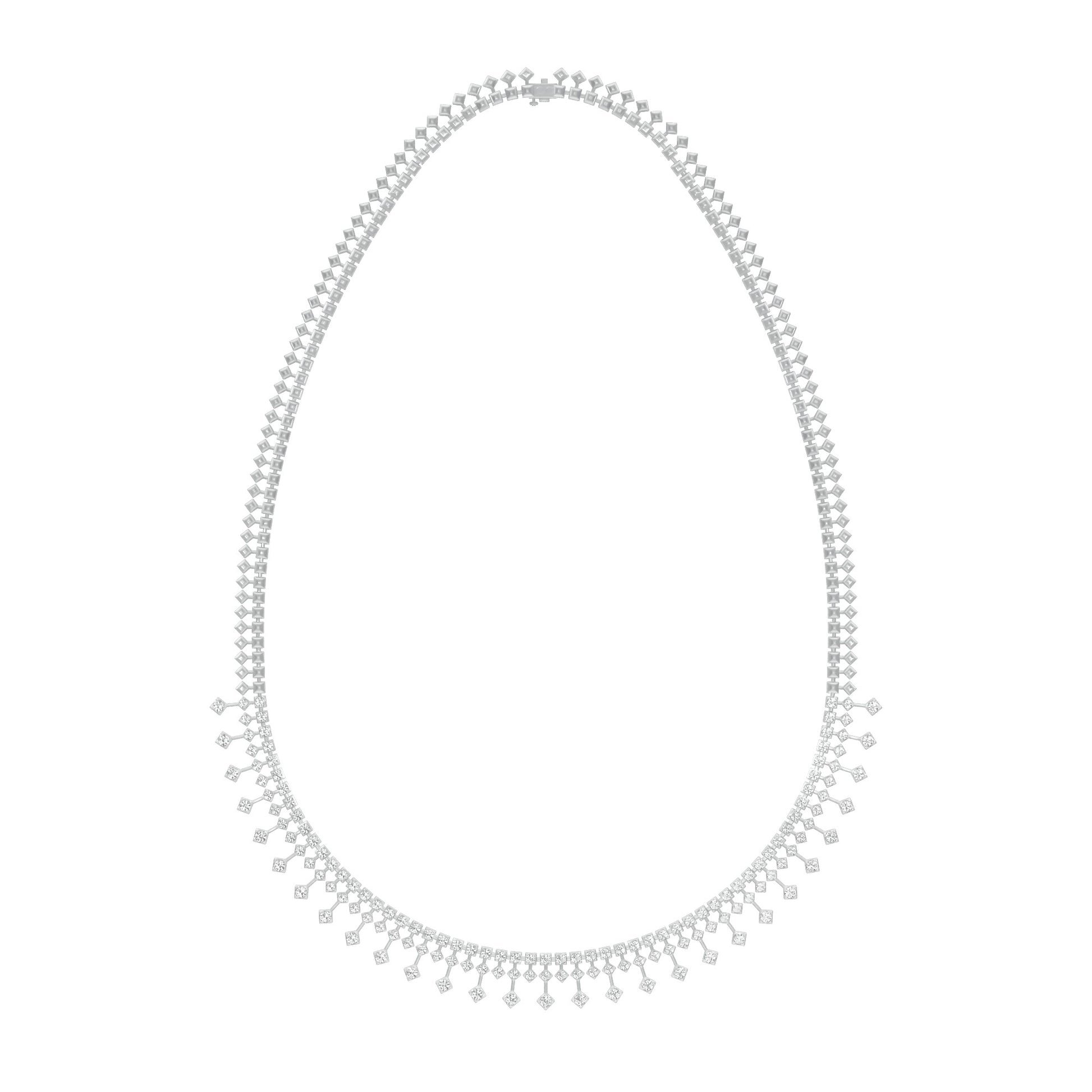 Edged In Shimmer Diamond Necklace 18 KT / White Gold