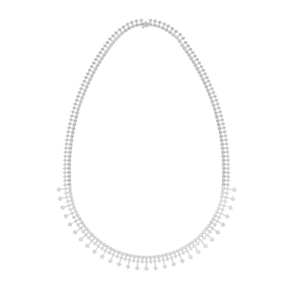 Edged In Shimmer Diamond Necklace 18 KT / White Gold