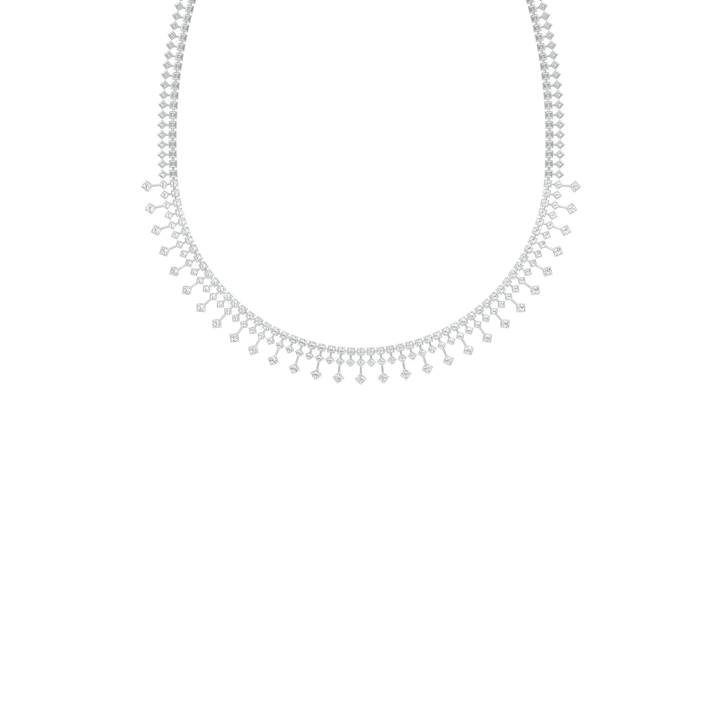 Edged In Shimmer Diamond Necklace