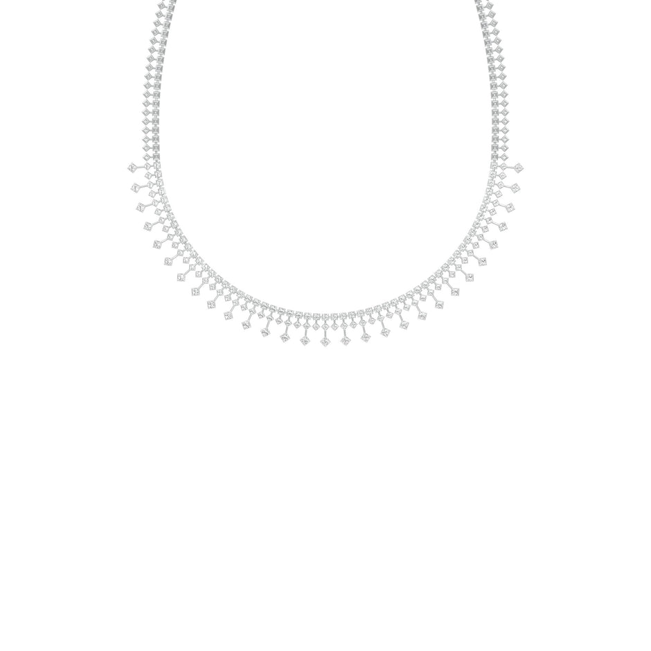Edged In Shimmer Diamond Necklace