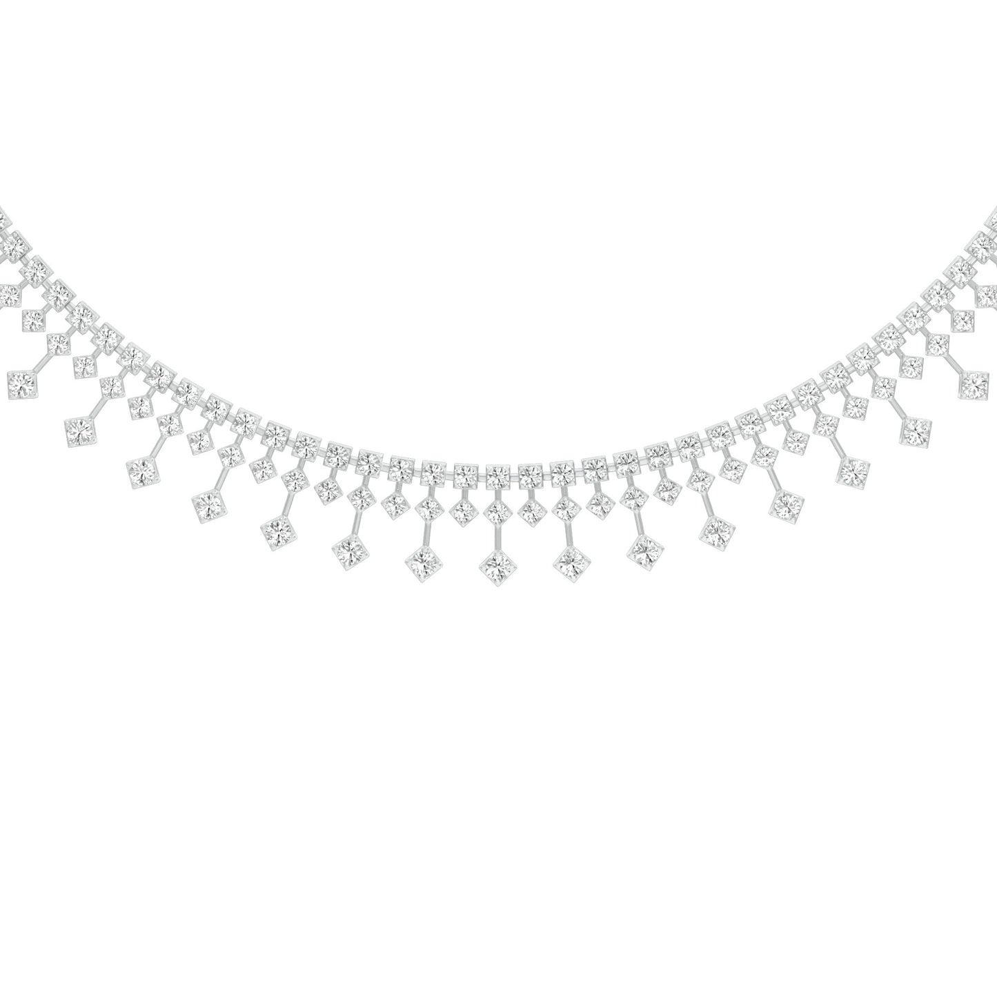 Edged In Shimmer Diamond Necklace 18 KT / White Gold