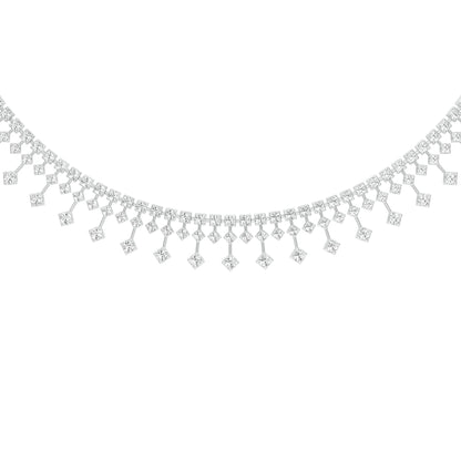 Edged In Shimmer Diamond Necklace 18 KT / White Gold