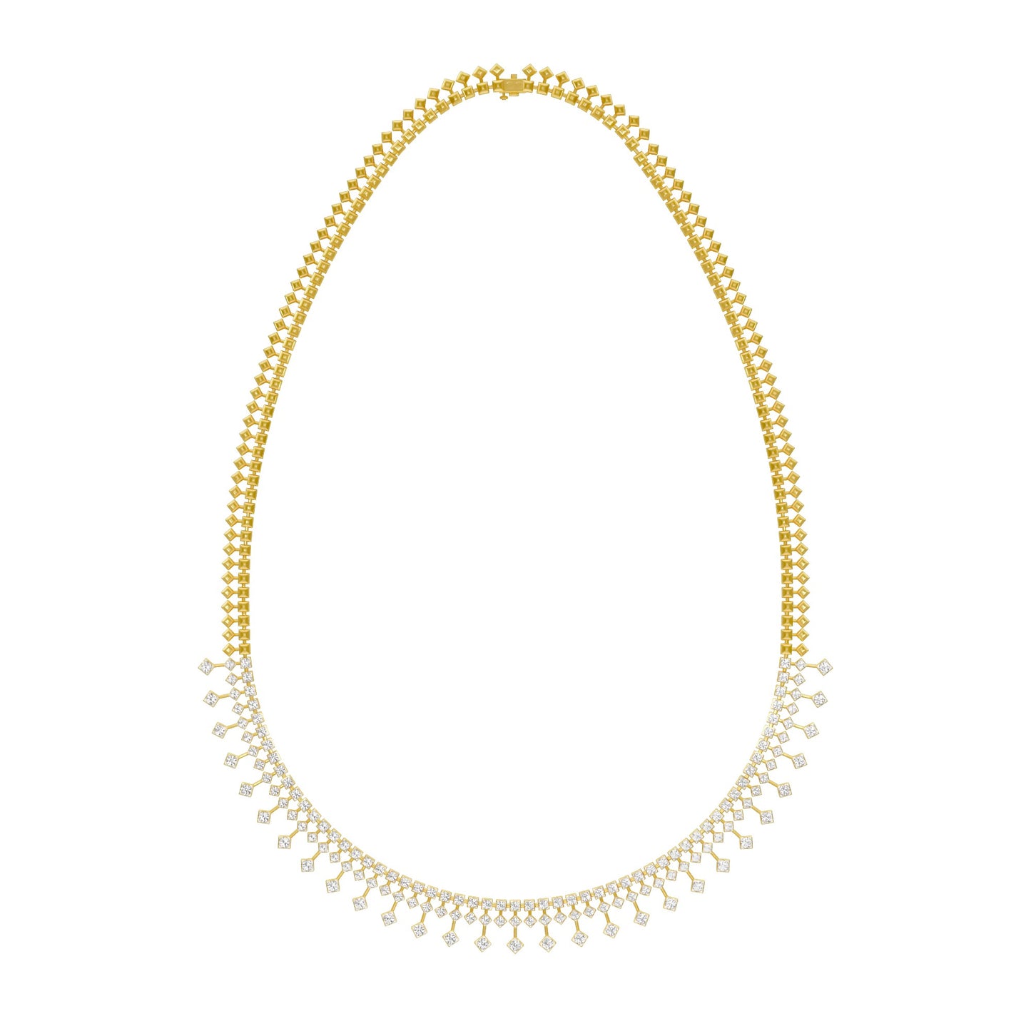 Edged In Shimmer Diamond Necklace 18 KT / Yellow Gold