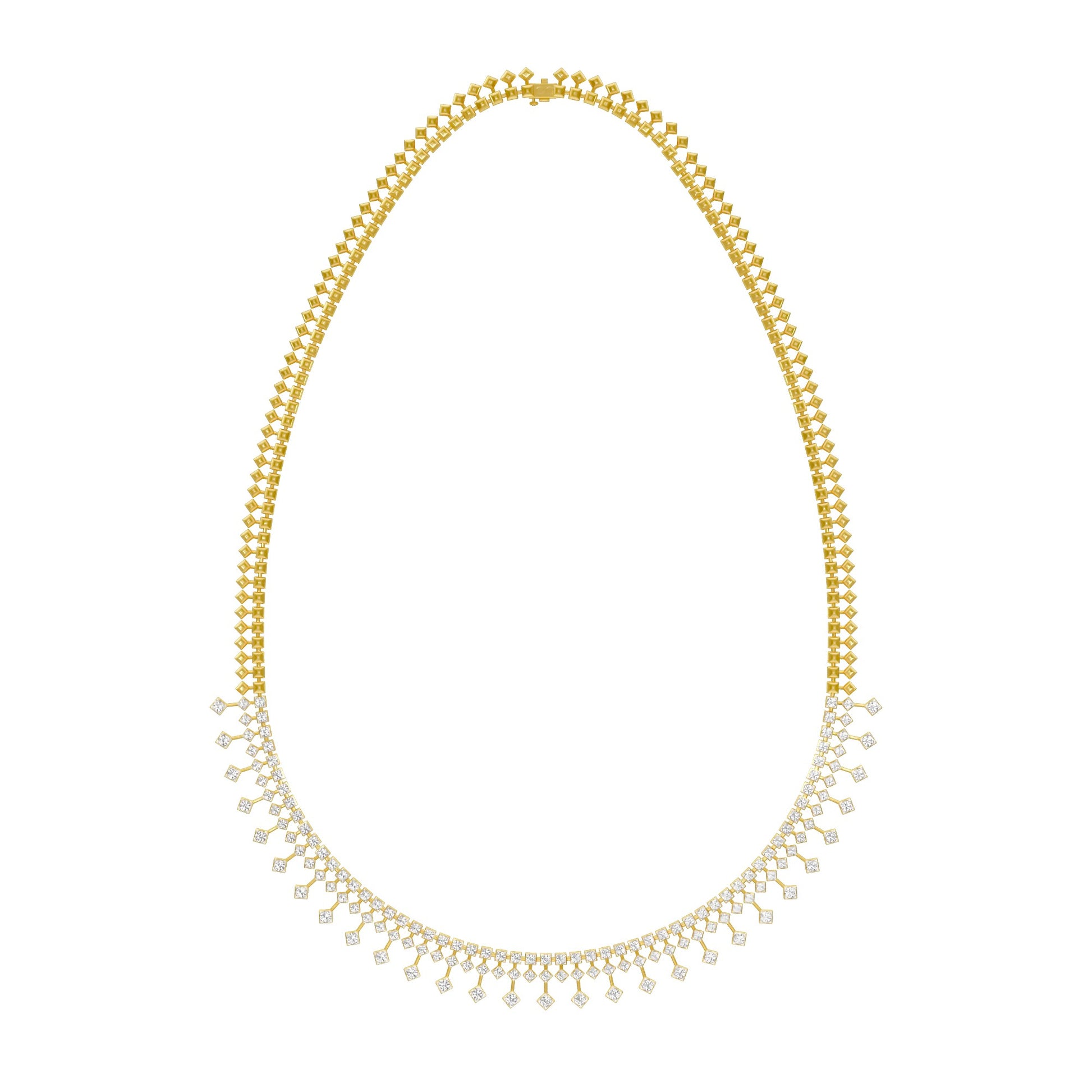 Edged In Shimmer Diamond Necklace 18 KT / Yellow Gold