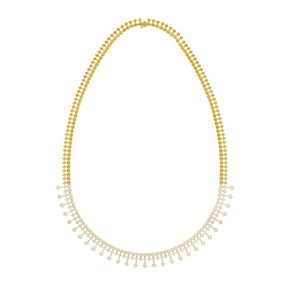Edged In Shimmer Diamond Necklace 18 KT / Yellow Gold