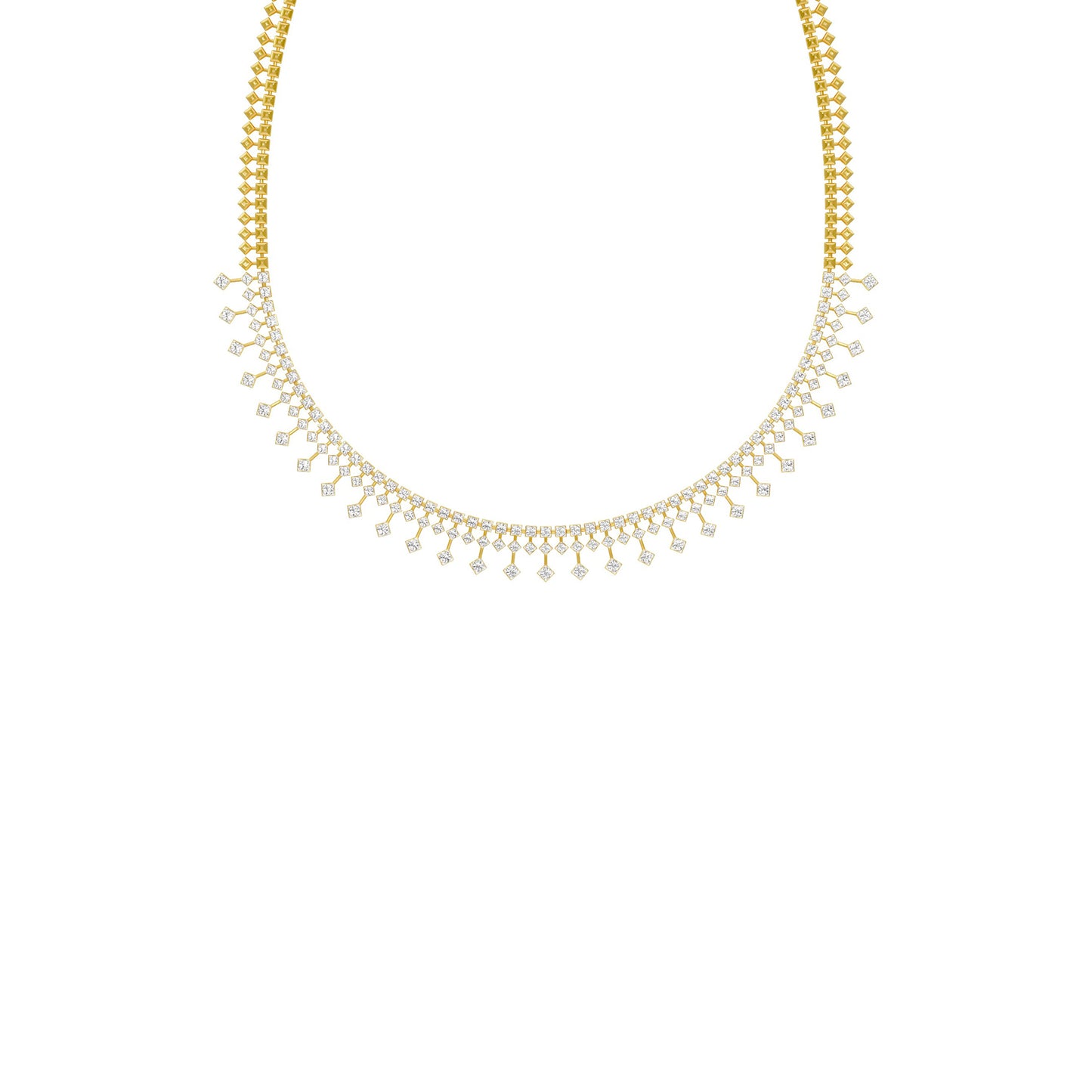 Edged In Shimmer Diamond Necklace