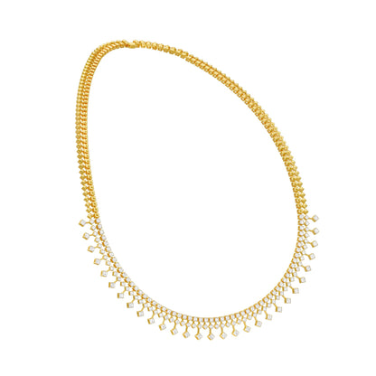 Edged In Shimmer Diamond Necklace 18 KT / Yellow Gold