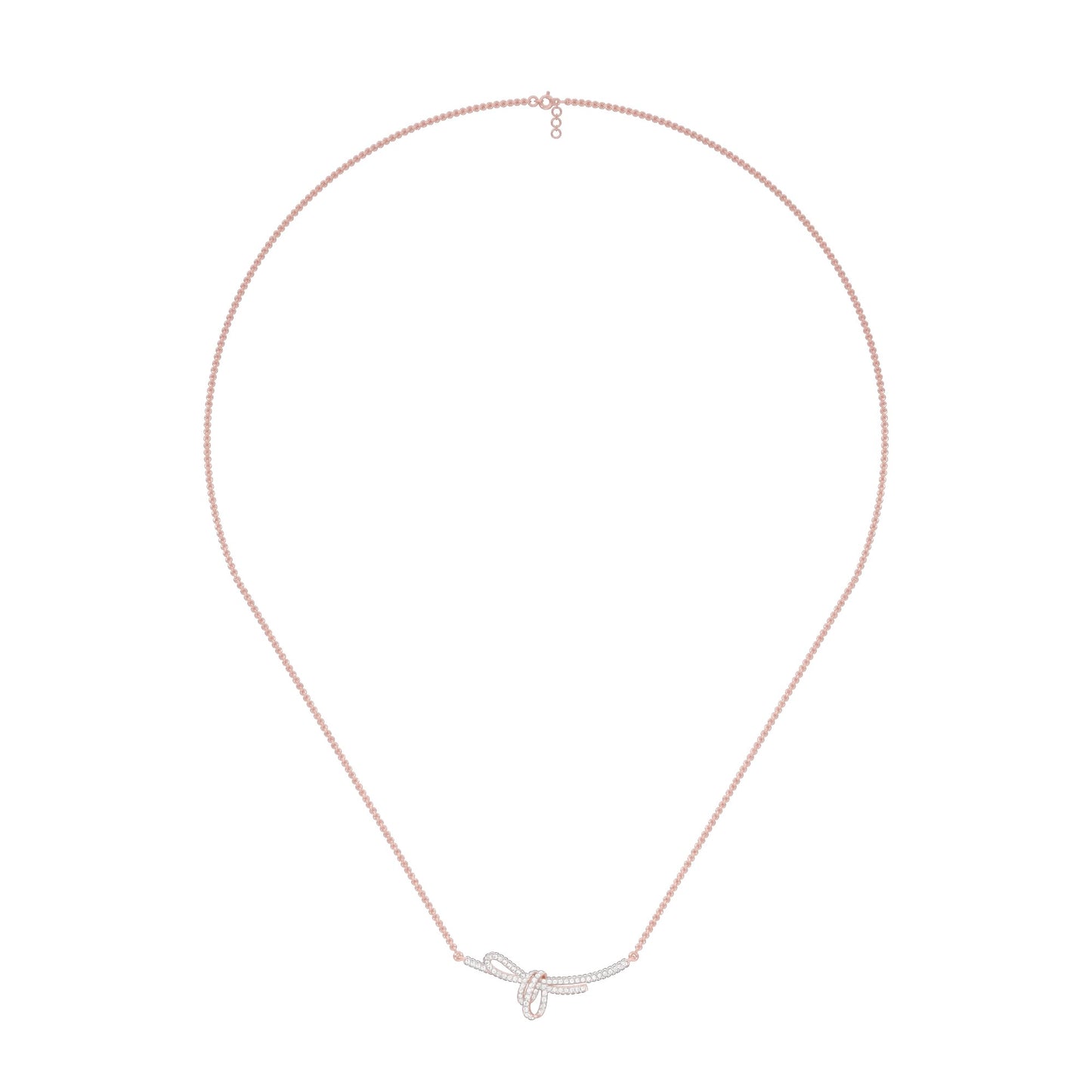 Infinity Bow Diamond Necklace 18 KT / Rose Gold