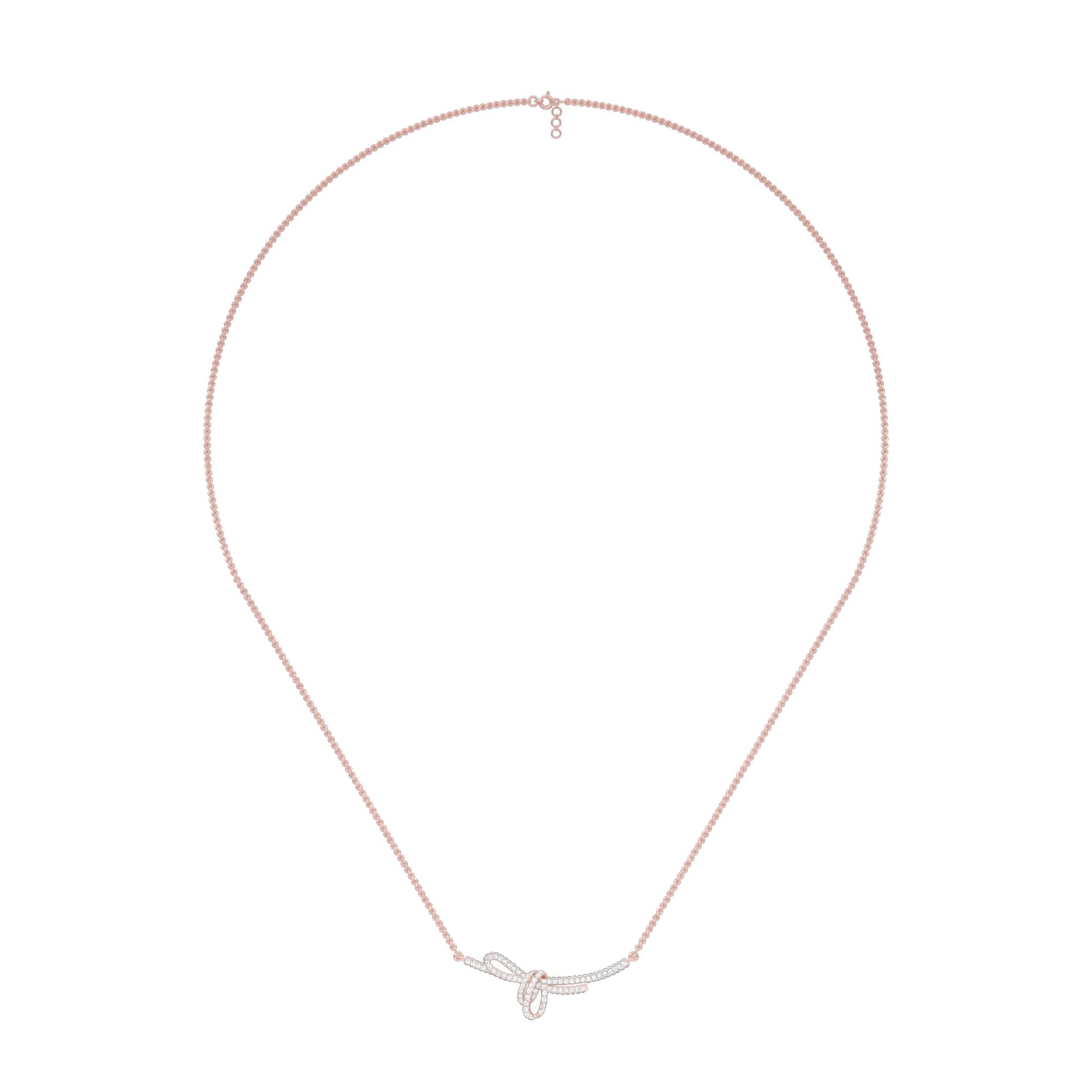 Infinity Bow Diamond Necklace 18 KT / Rose Gold