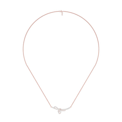 Infinity Bow Diamond Necklace 18 KT / Rose Gold