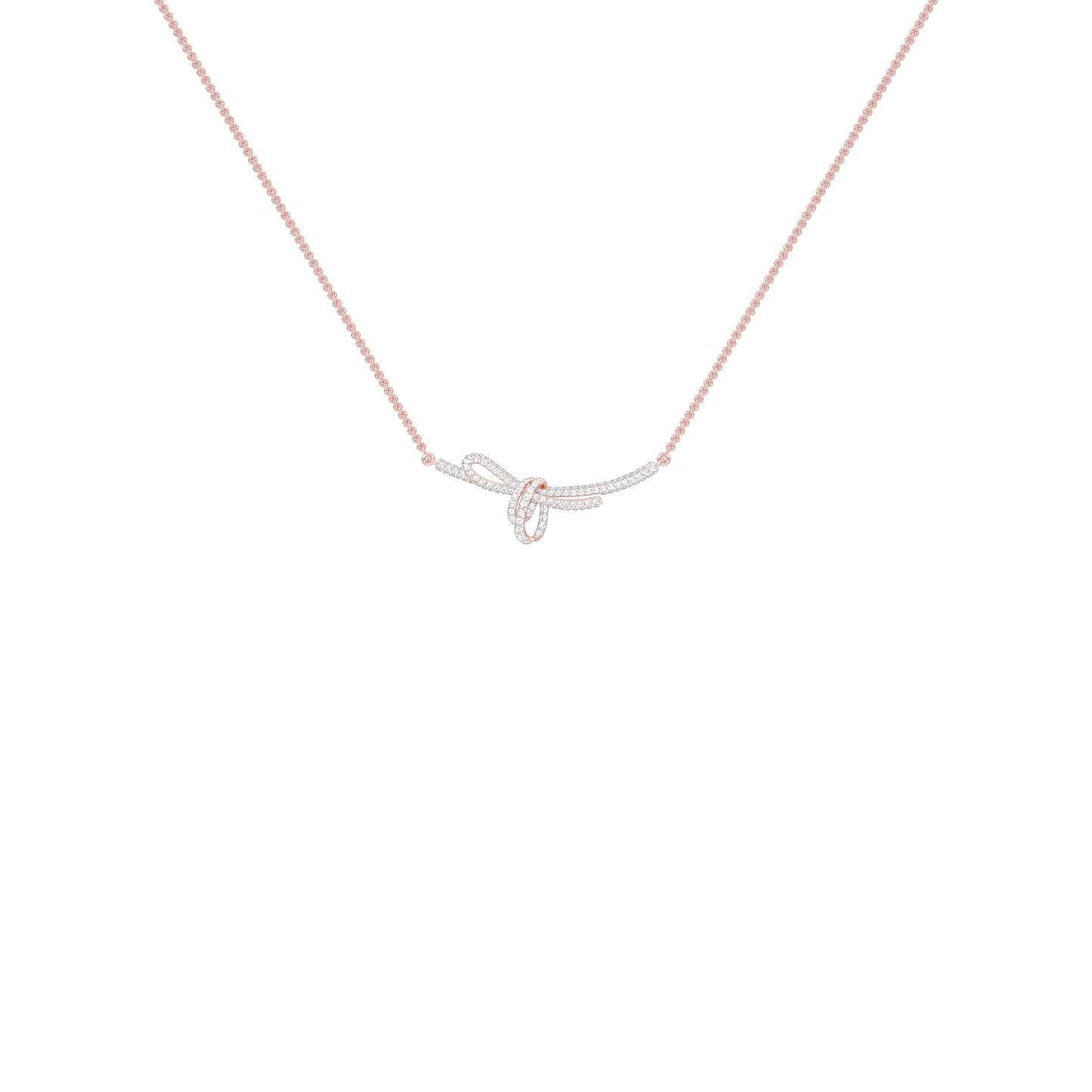 Infinity Bow Diamond Necklace