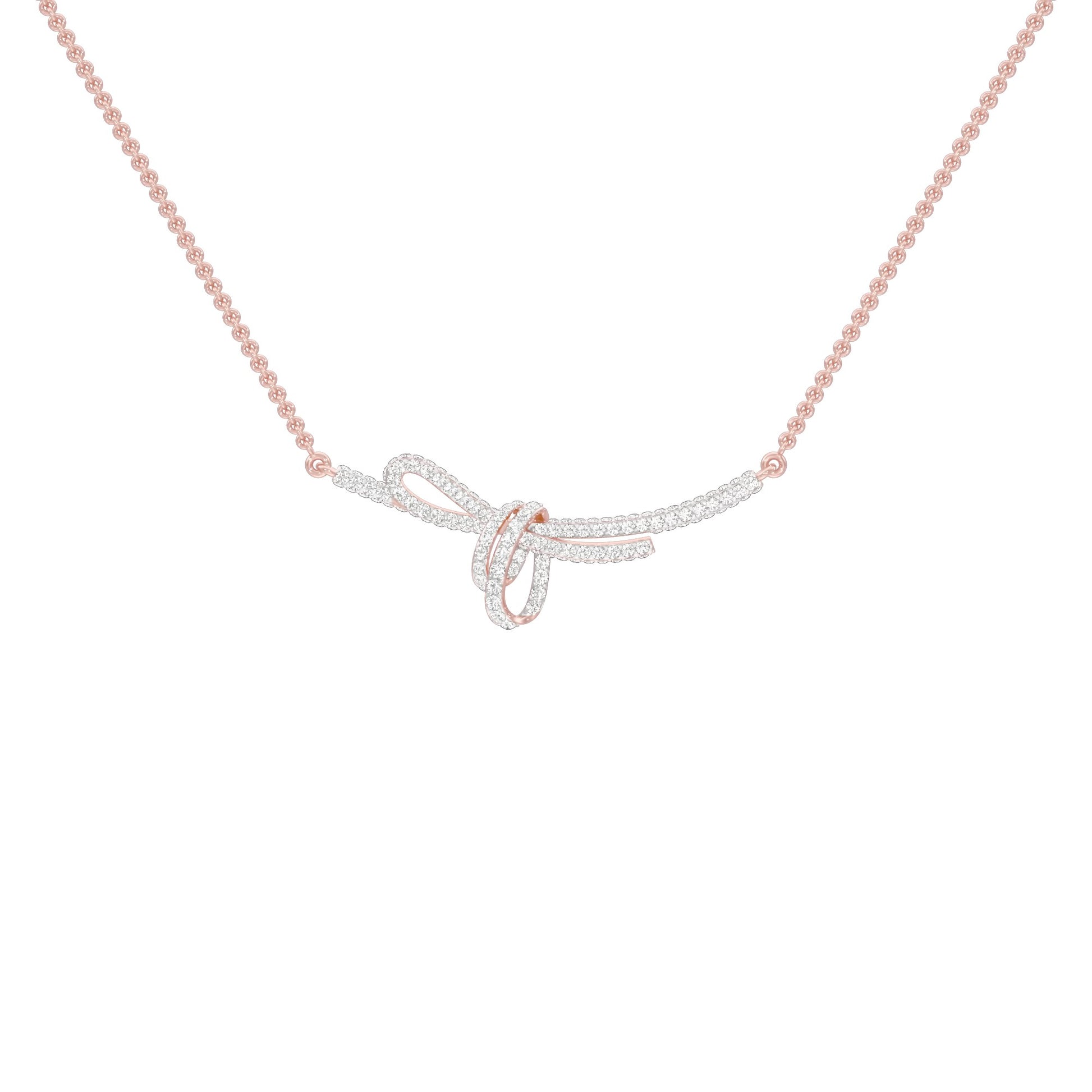 Infinity Bow Diamond Necklace 18 KT / Rose Gold
