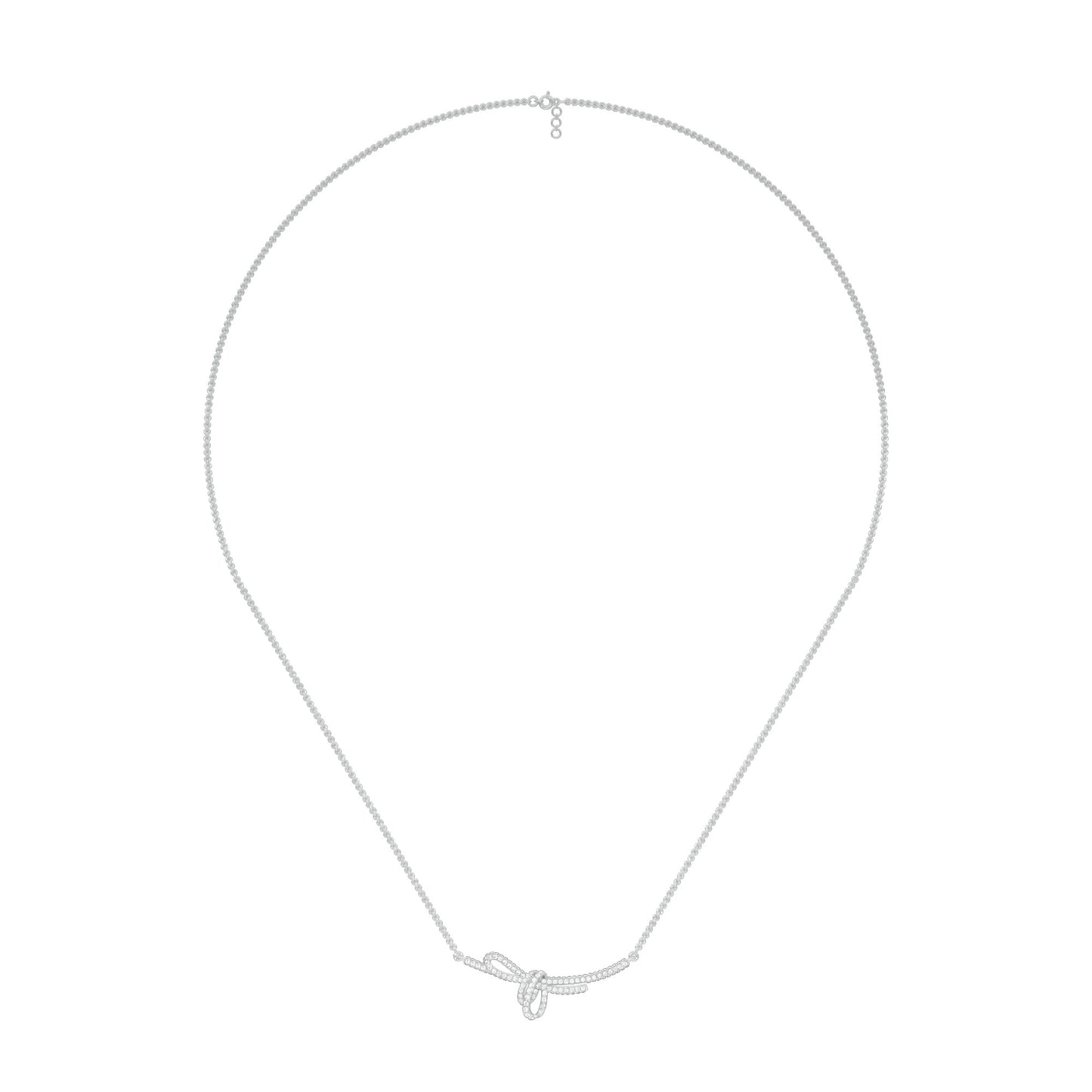 Infinity Bow Diamond Necklace 18 KT / White Gold