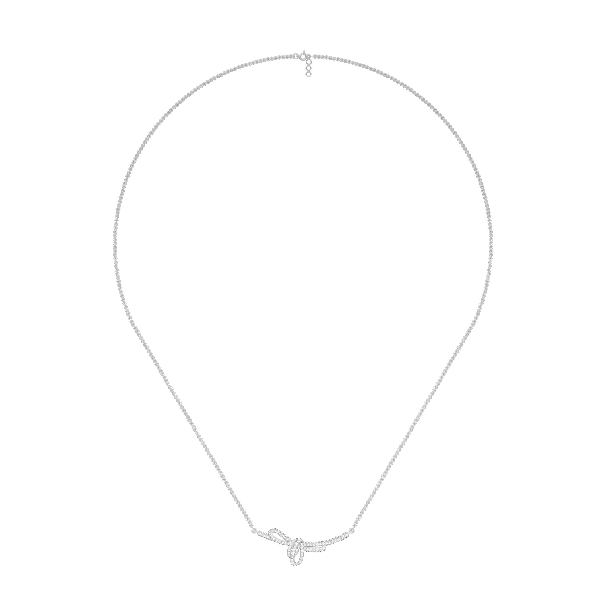 Infinity Bow Diamond Necklace 18 KT / White Gold