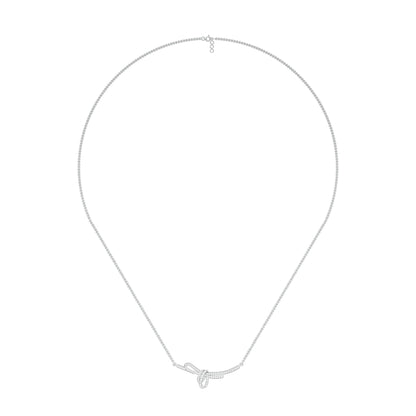 Infinity Bow Diamond Necklace 18 KT / White Gold