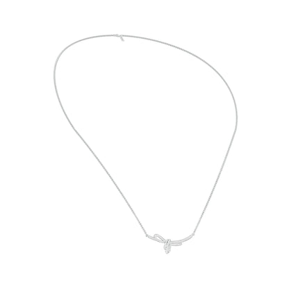 Infinity Bow Diamond Necklace 18 KT / White Gold