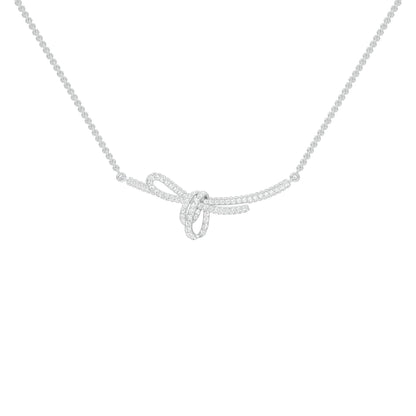 Infinity Bow Diamond Necklace 18 KT / White Gold