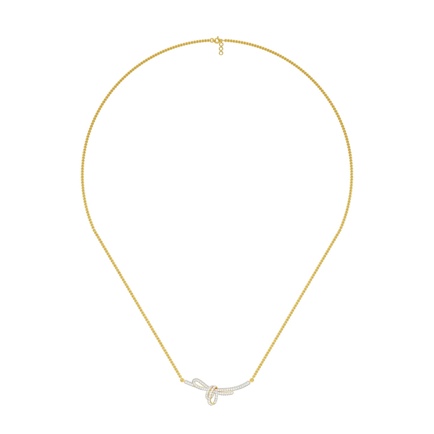 Infinity Bow Diamond Necklace 18 KT / Yellow Gold