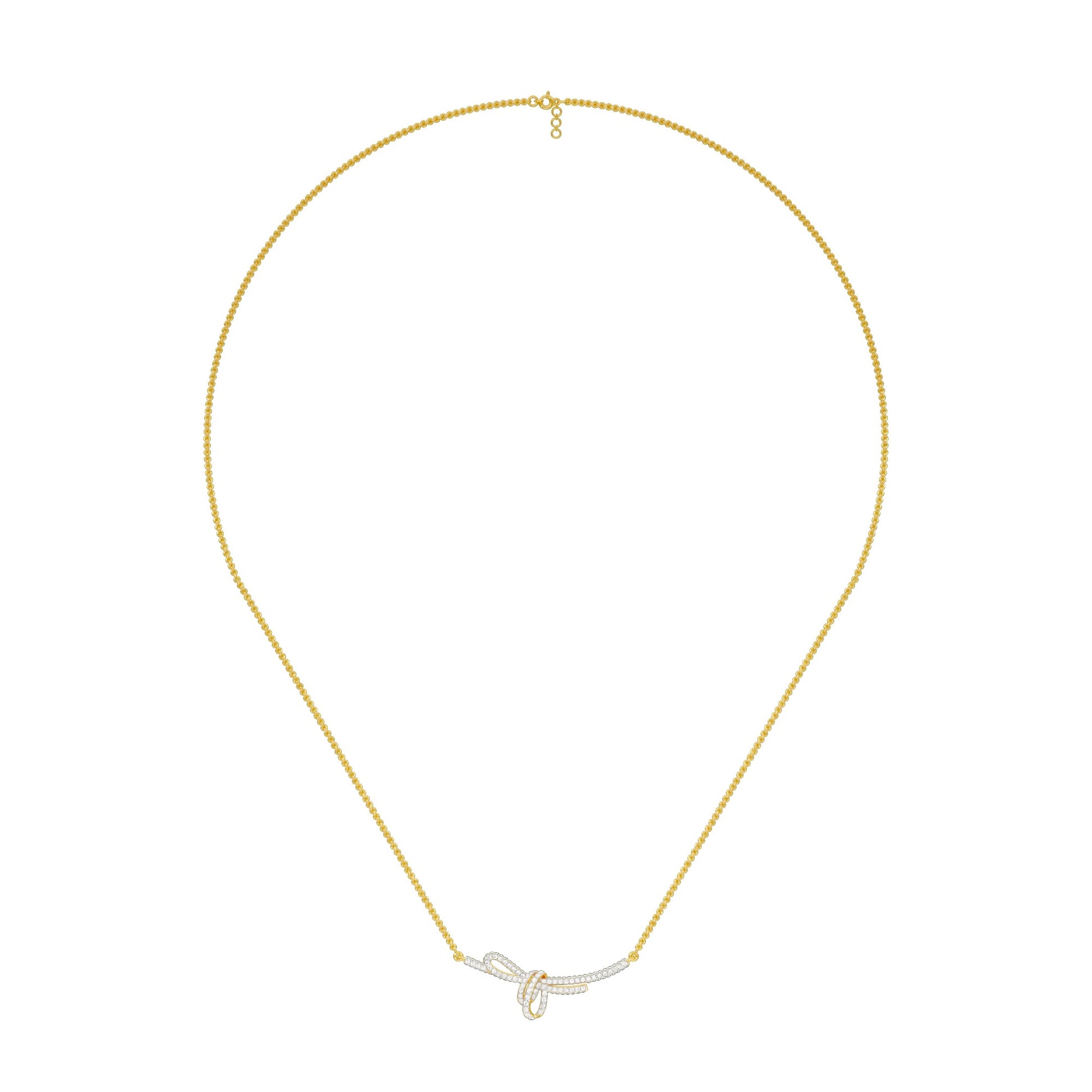 Infinity Bow Diamond Necklace 18 KT / Yellow Gold
