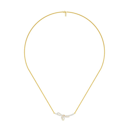 Infinity Bow Diamond Necklace 18 KT / Yellow Gold