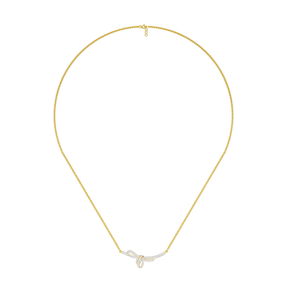 Infinity Bow Diamond Necklace 18 KT / Yellow Gold