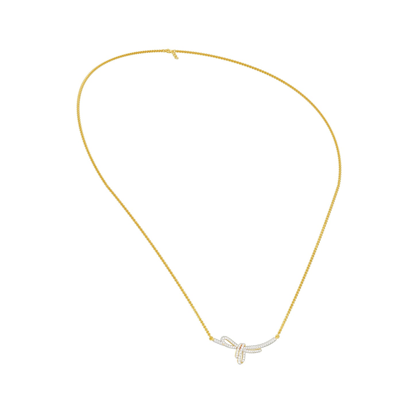 Infinity Bow Diamond Necklace 18 KT / Yellow Gold