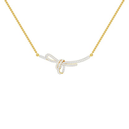 Infinity Bow Diamond Necklace 18 KT / Yellow Gold