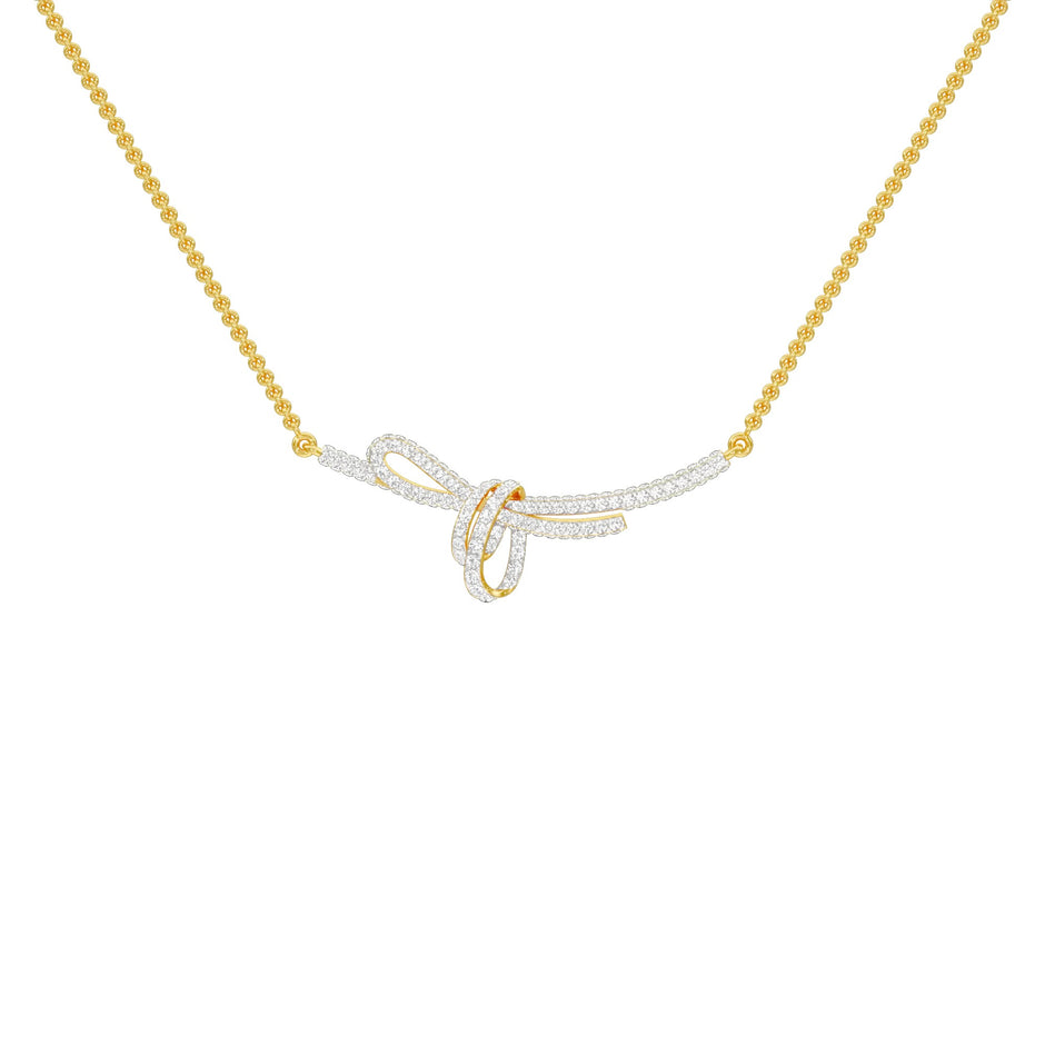 Infinity Bow Diamond Necklace 18 KT / Yellow Gold