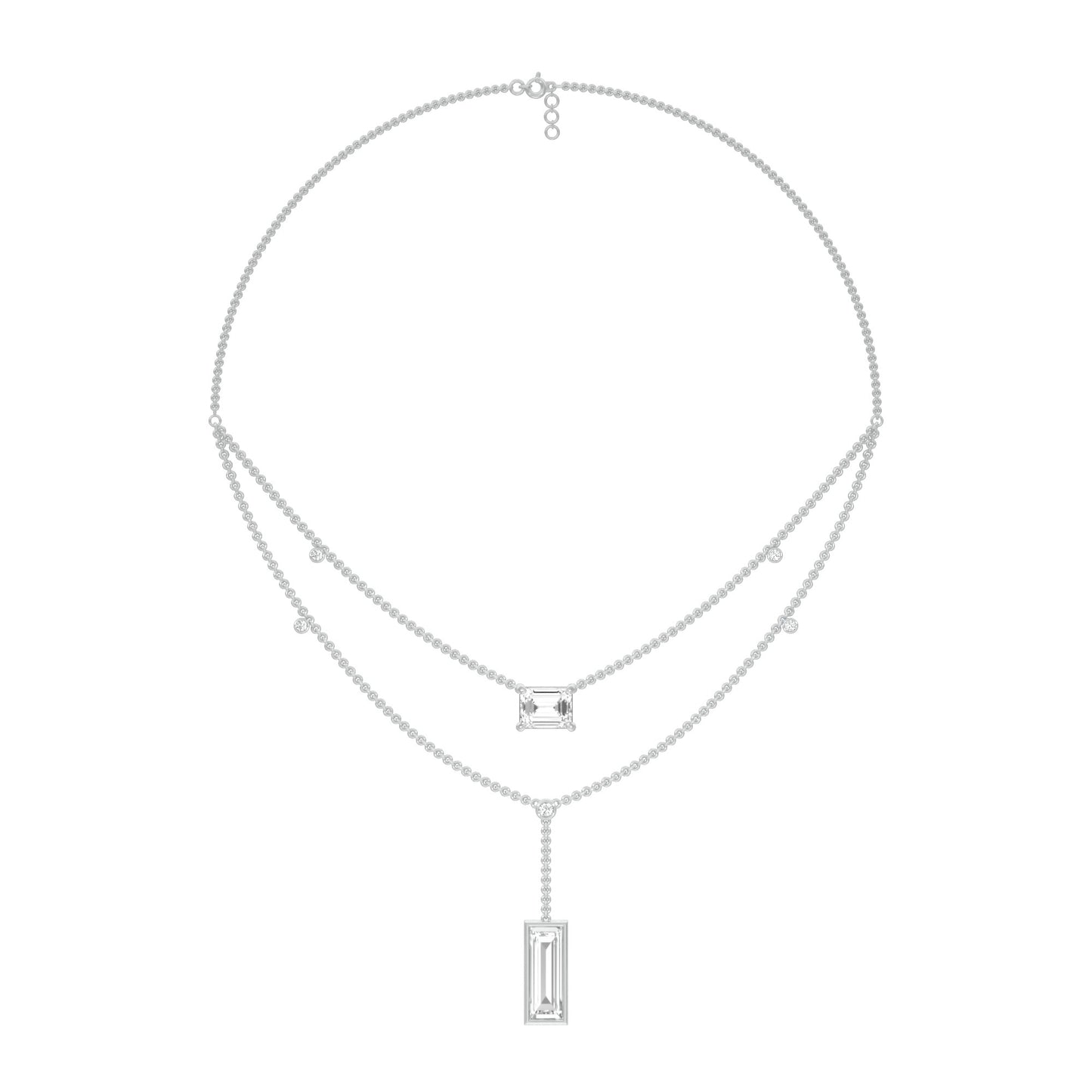 Empire Line Diamond Necklace 18 KT / White Gold