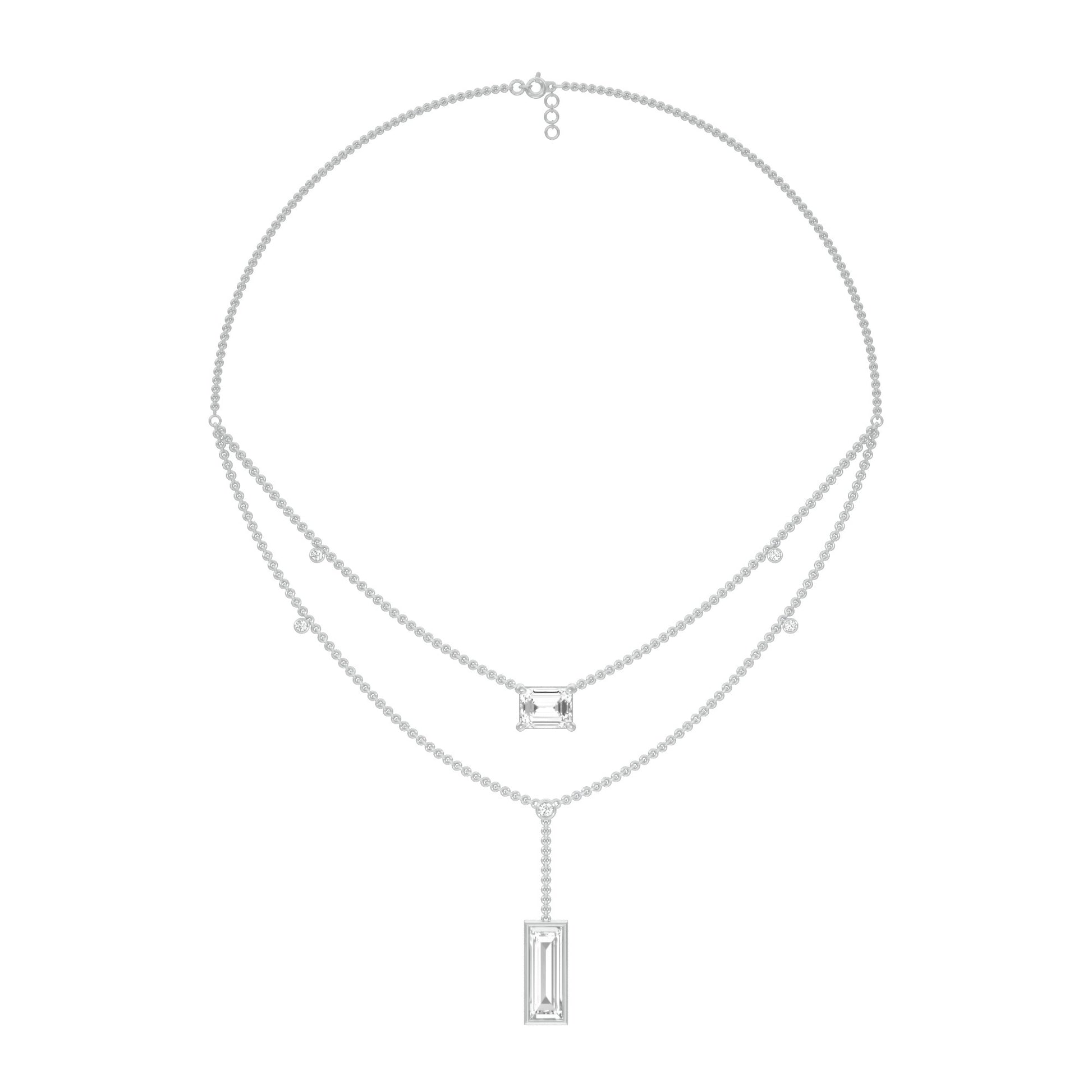 Empire Line Diamond Necklace 18 KT / White Gold
