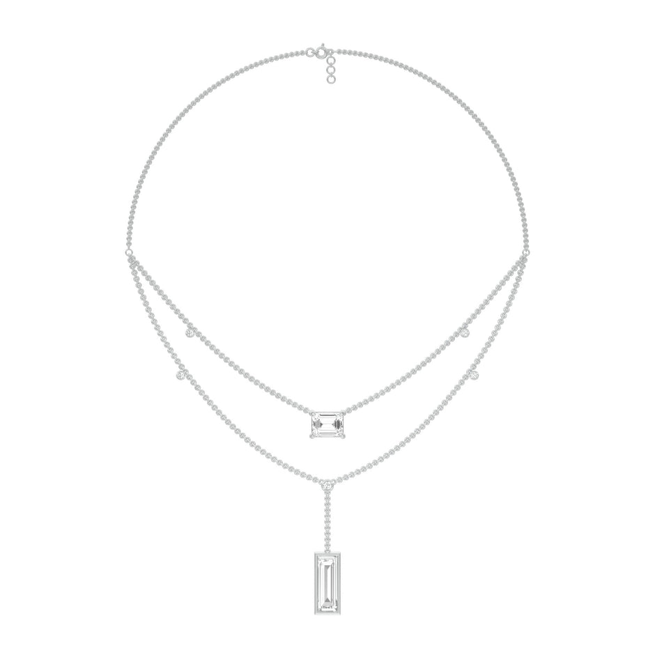 Empire Line Diamond Necklace 18 KT / White Gold