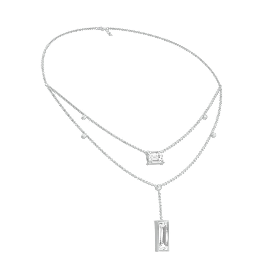 Empire Line Diamond Necklace 18 KT / White Gold