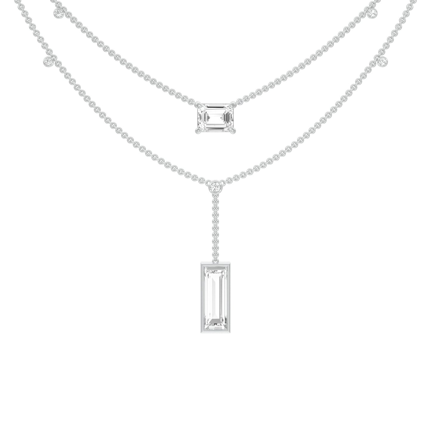 Empire Line Diamond Necklace 18 KT / White Gold