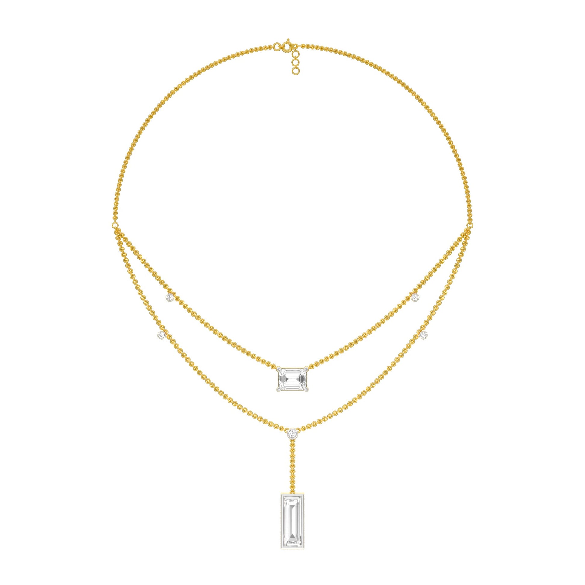 Empire Line Diamond Necklace 18 KT / Yellow Gold