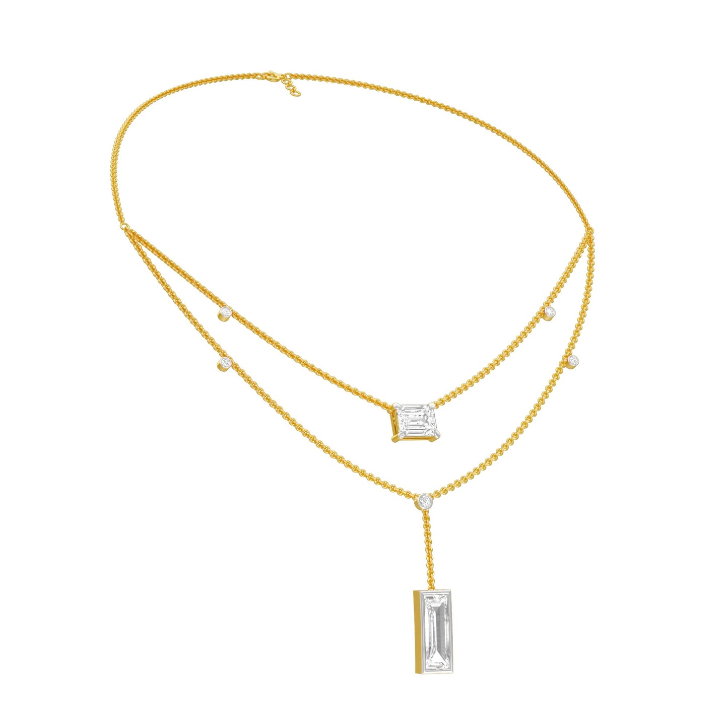 Empire Line Diamond Necklace 18 KT / Yellow Gold