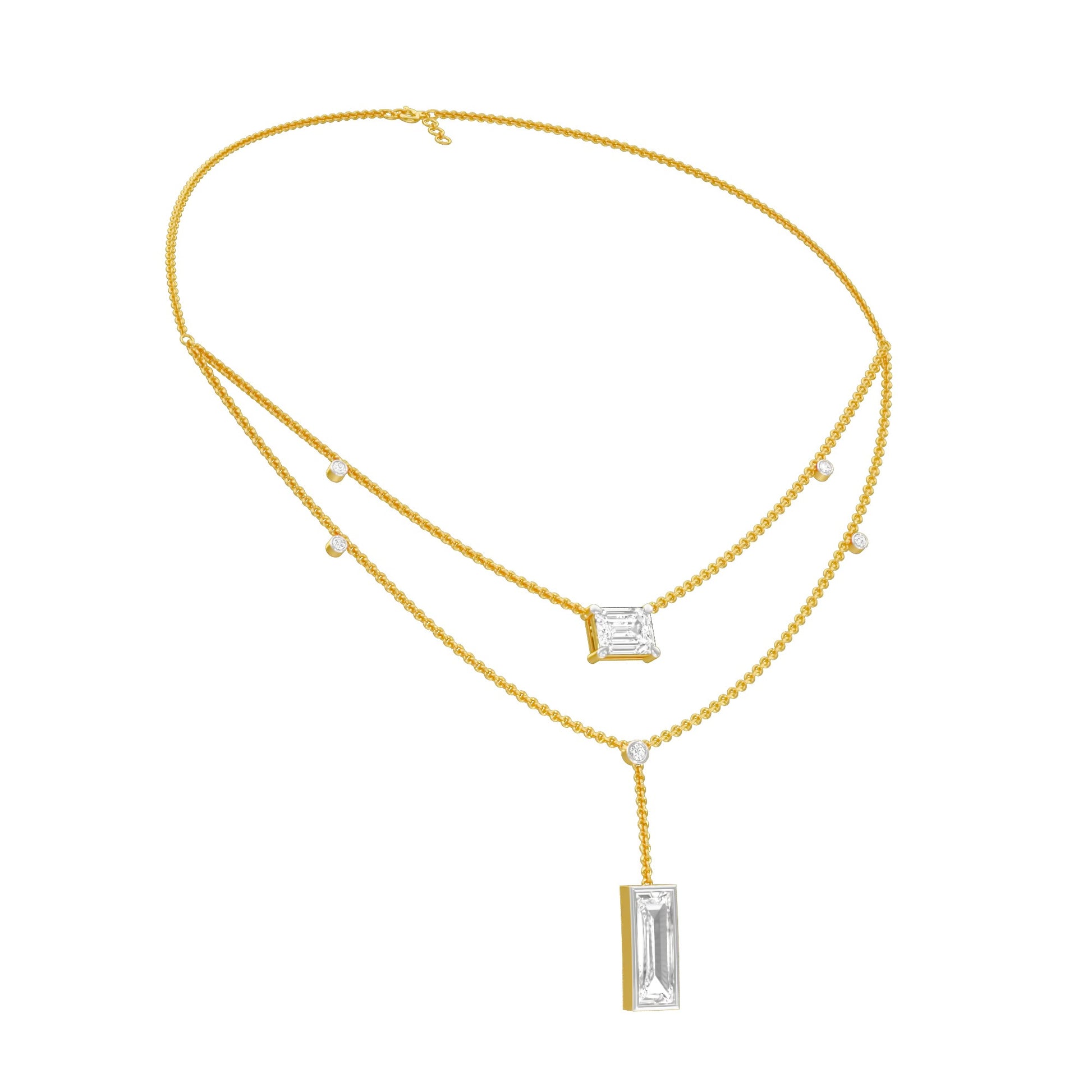 Empire Line Diamond Necklace 18 KT / Yellow Gold