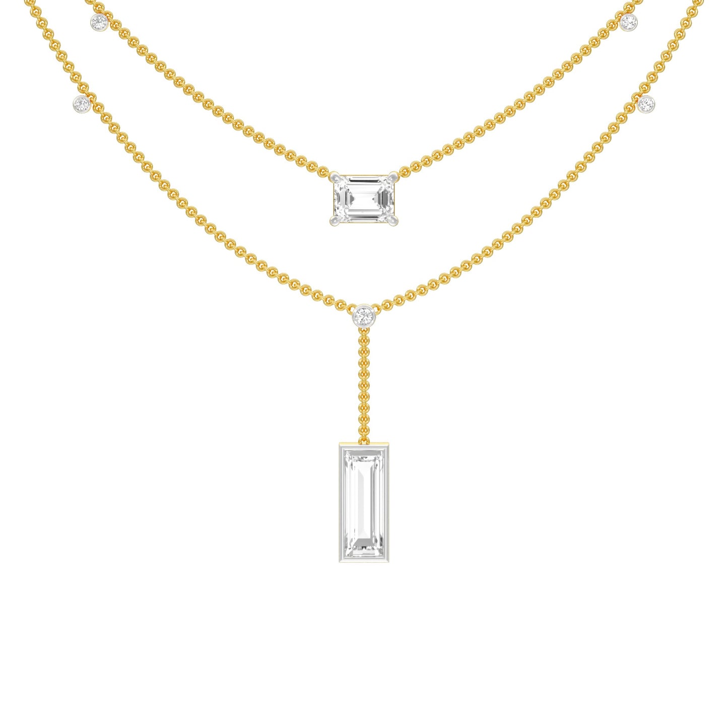 Empire Line Diamond Necklace 18 KT / Yellow Gold