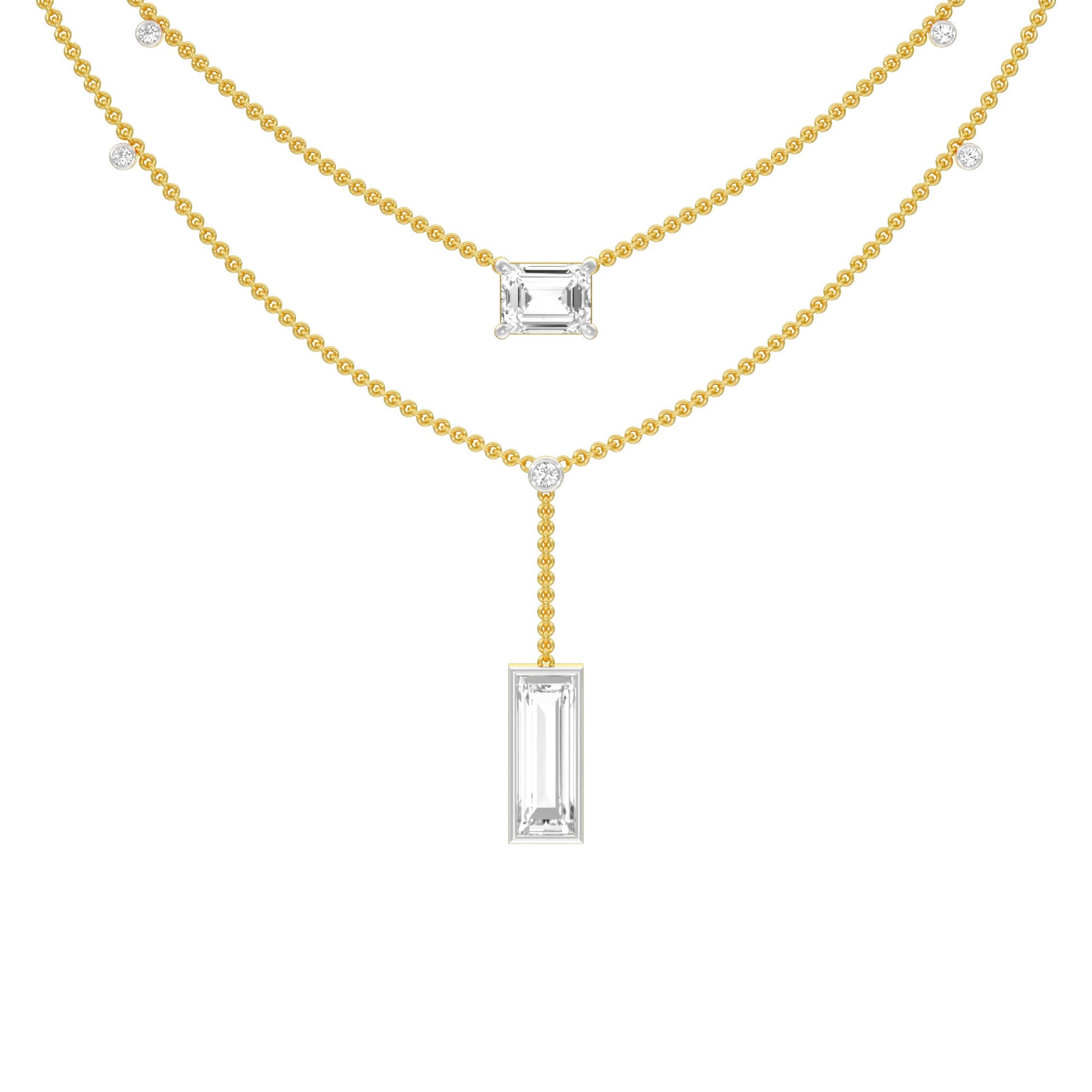 Empire Line Diamond Necklace 18 KT / Yellow Gold
