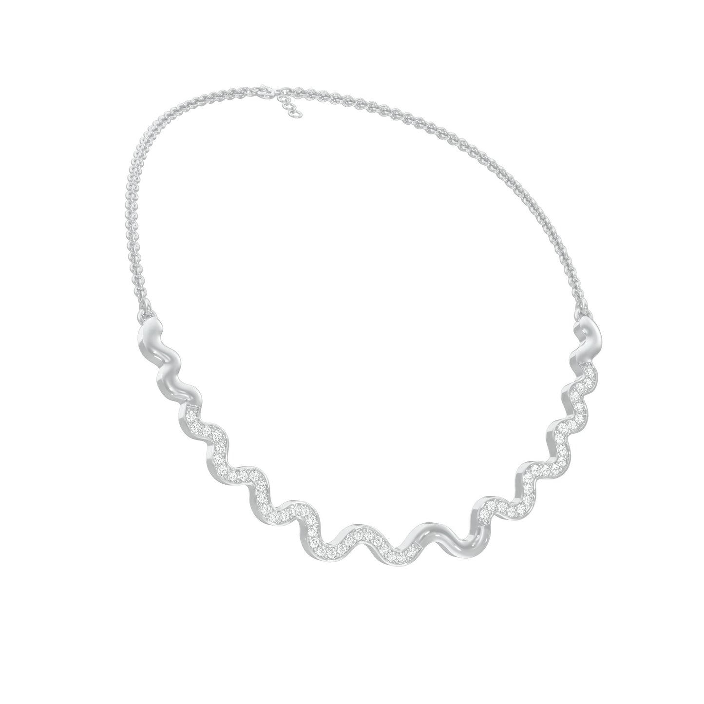 Perpetual Curve Diamond Necklace 18 KT / White Gold