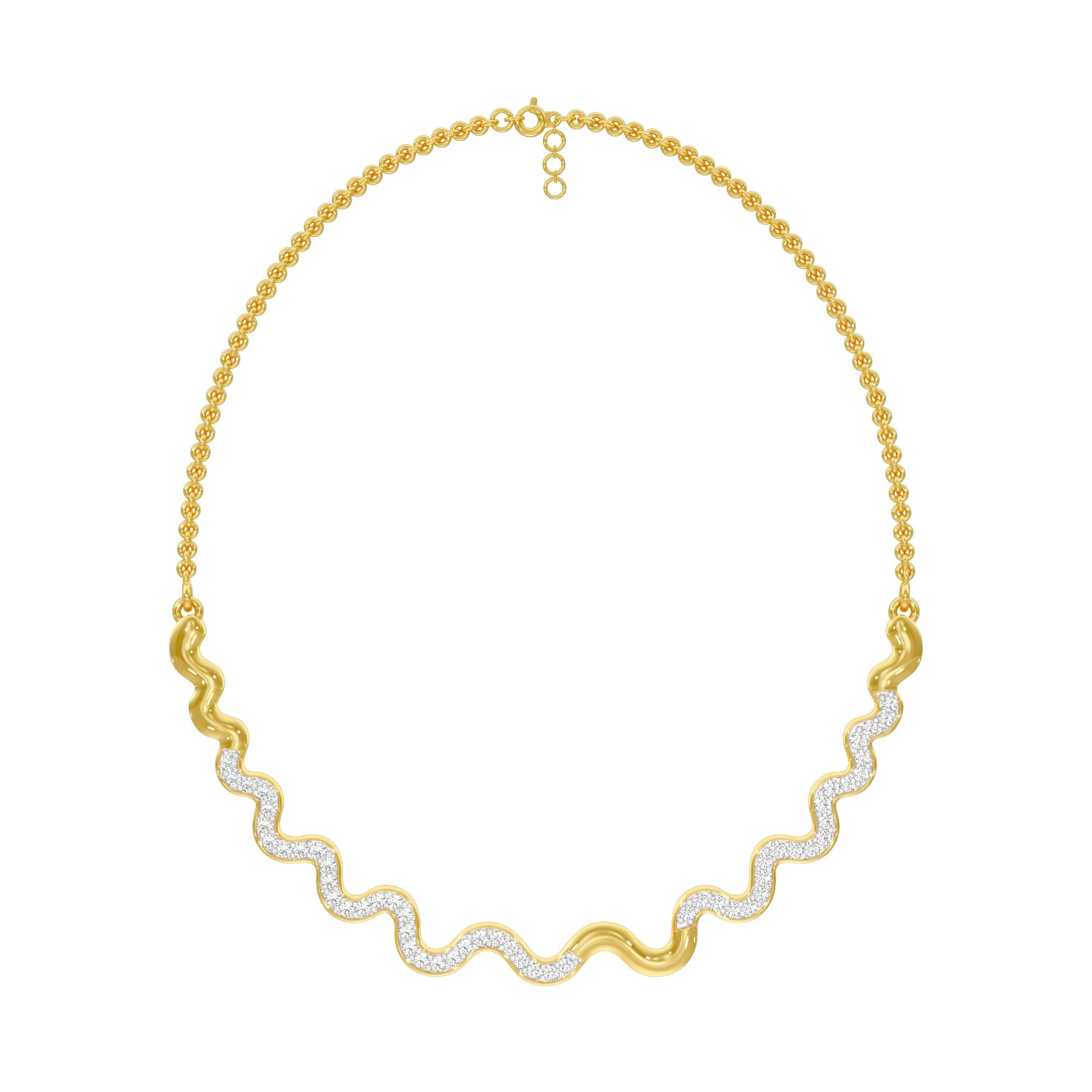 Perpetual Curve Diamond Necklace 18 KT / Yellow Gold